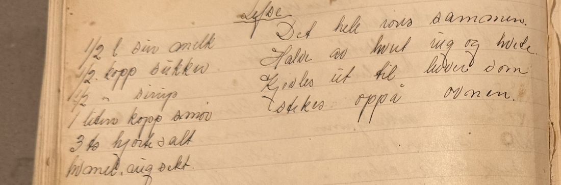 Lefse, Mors egen skrift