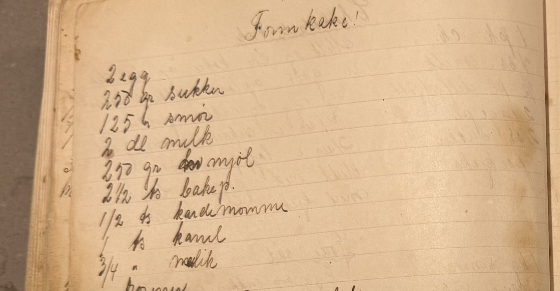 Form kake, Mors egen skrift