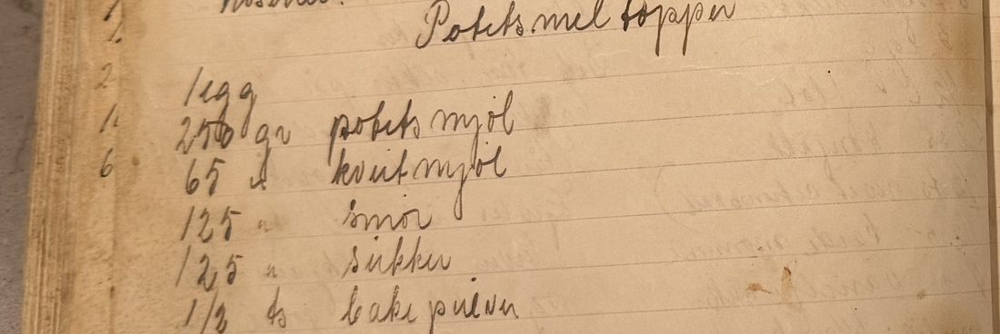 Potets.mel topper, Mors egen skrift