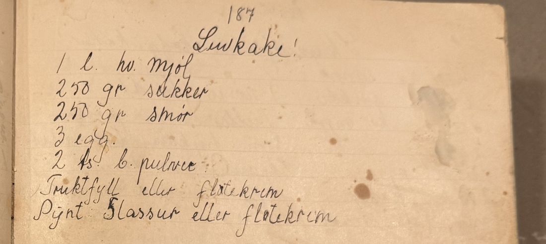 Leivkake, Mors egen skrift
