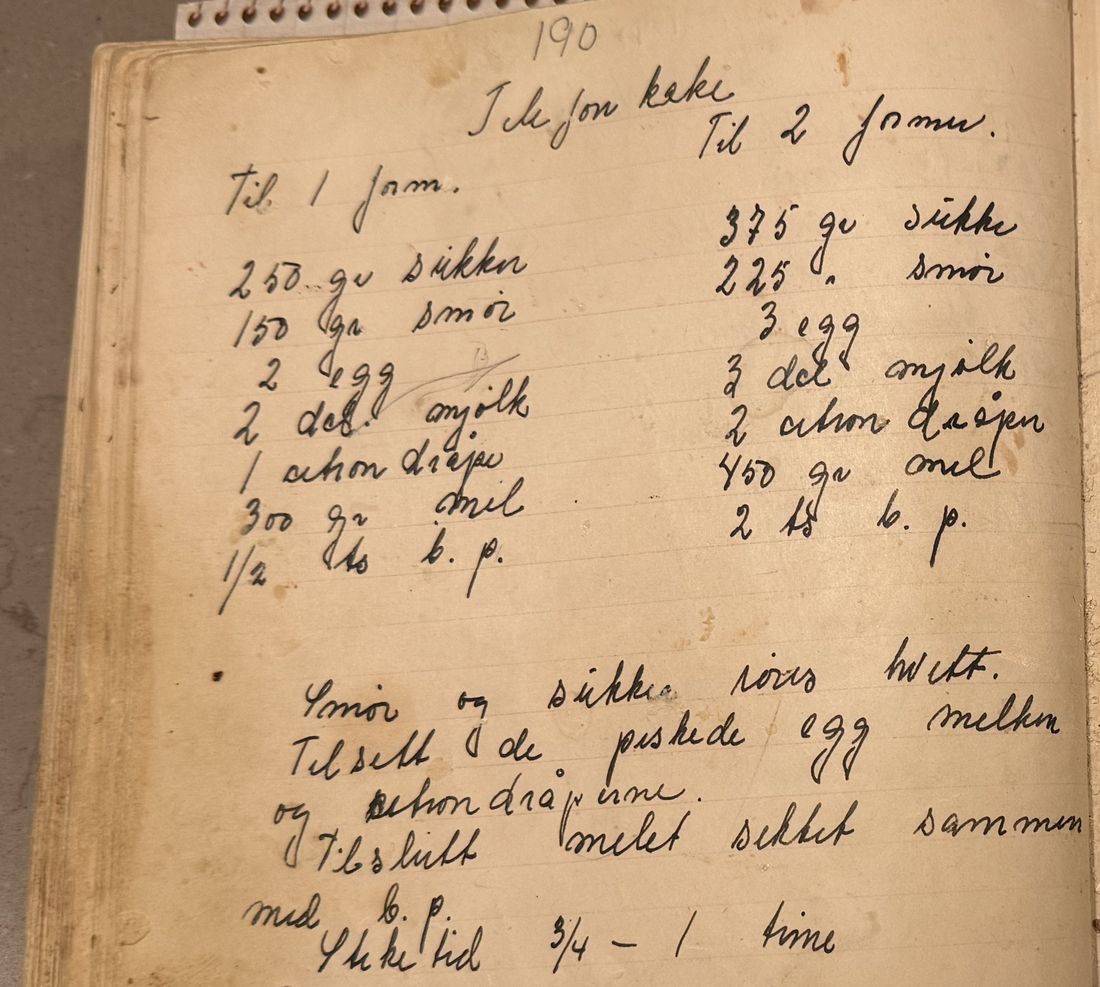 Telefon kake, Mors egen skrift