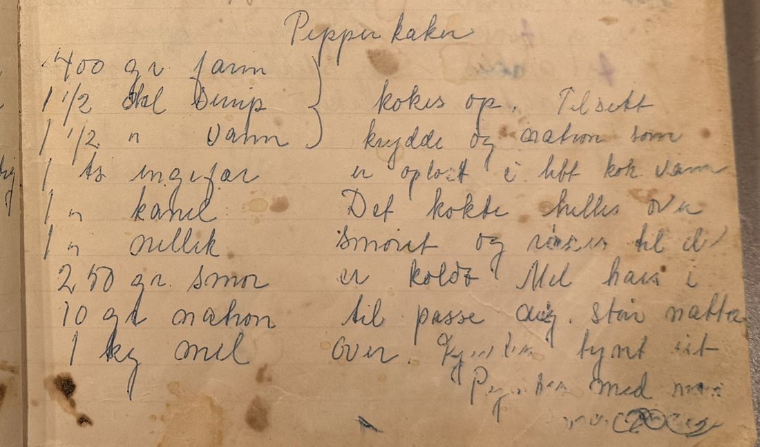 Pepperkaker, Mors egen skrift