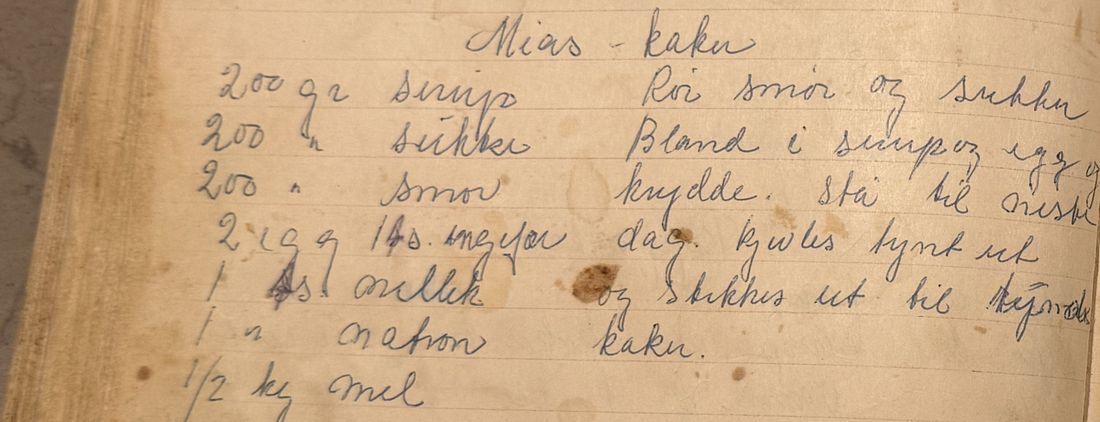 Mias - kaker, Mors egen skrift