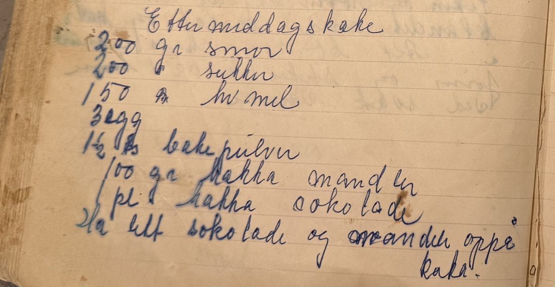 Ettermiddagskake, Mors egen skrift