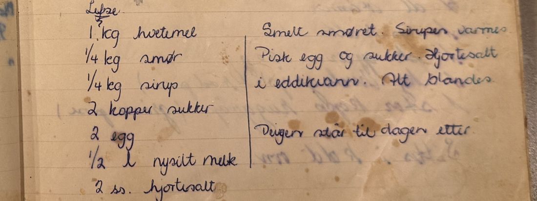 Lefse, Mors egen skrift