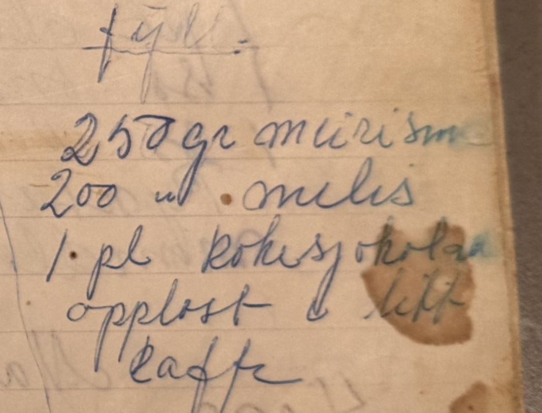 fyll, Mors egen skrift