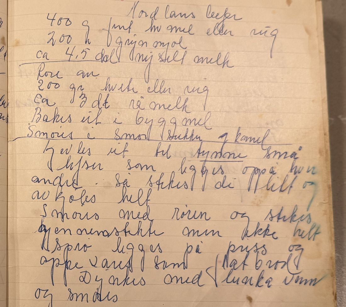 Nord lans lefser, Mors egen skrift