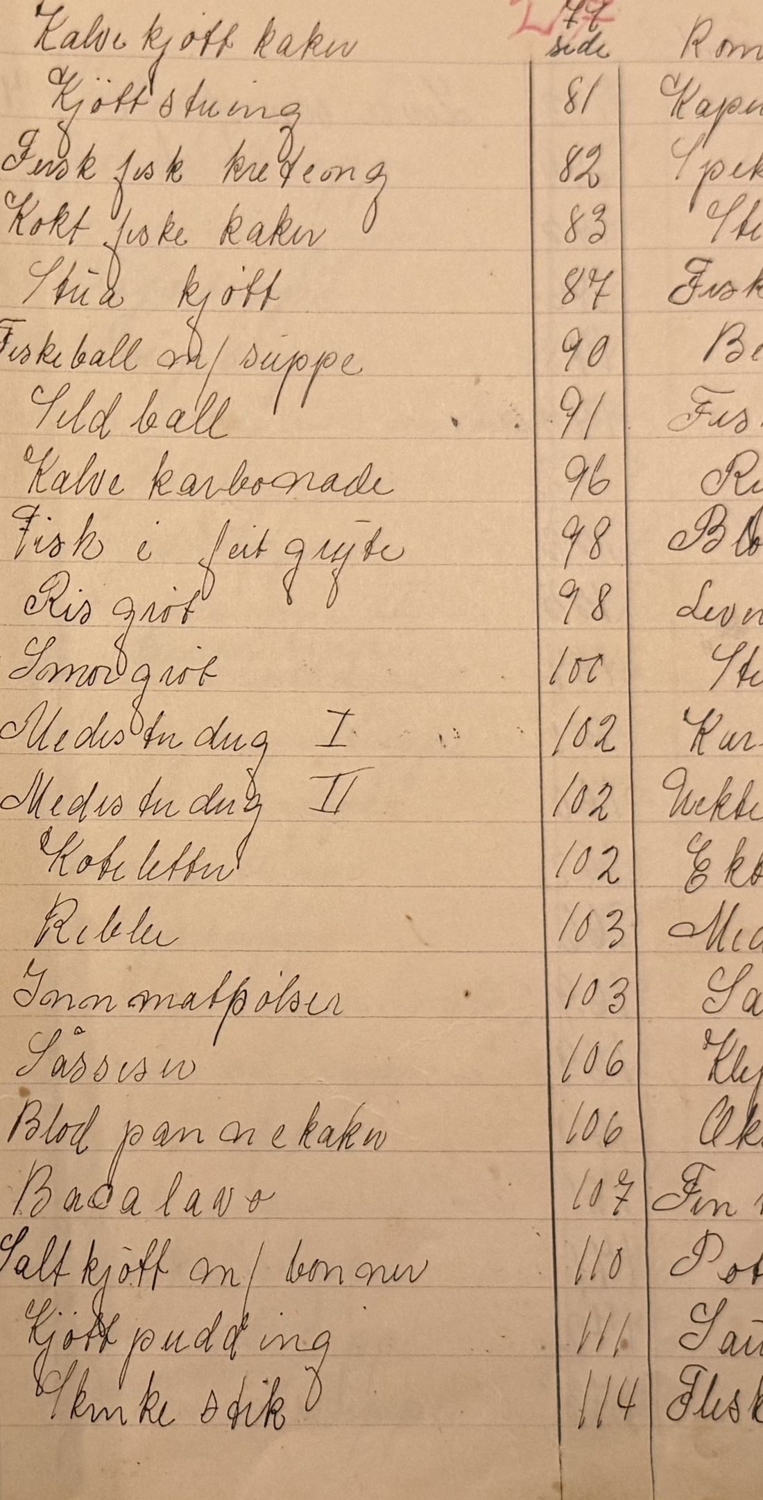 side, Mors egen skrift